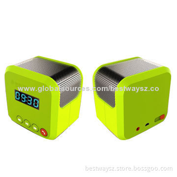 Mini Bluetooth speaker with watch function, rechargeable Li-polymer battery